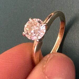 Diamond Engagement Ring .85ct 14k Yellow Gold Round Solitaire Ring